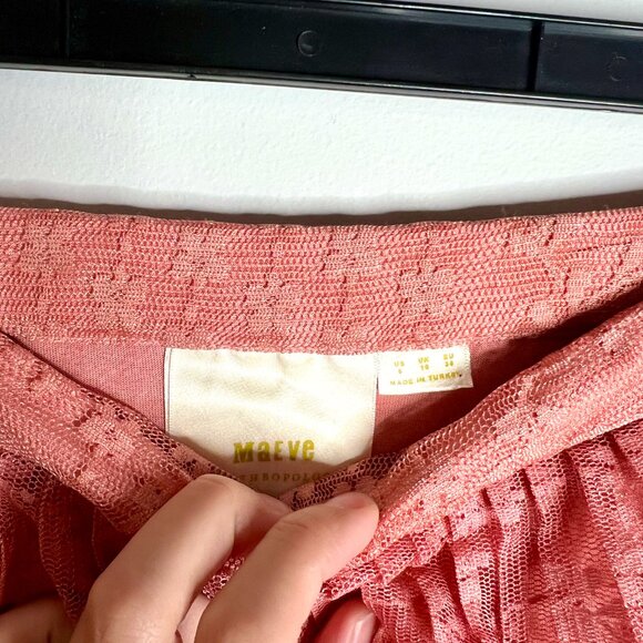 Maeve by Anthropologie Brighton Tiered Midi Skirt Ombre Lace Boho Fairycore Sz 6 - Picture 5 of 8